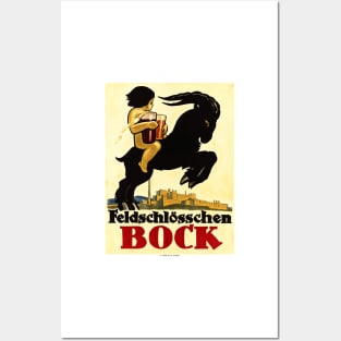 FELDSCHOLOSSCHEN BOCK BEER Swiss Alcohol Vintage Posters and Art